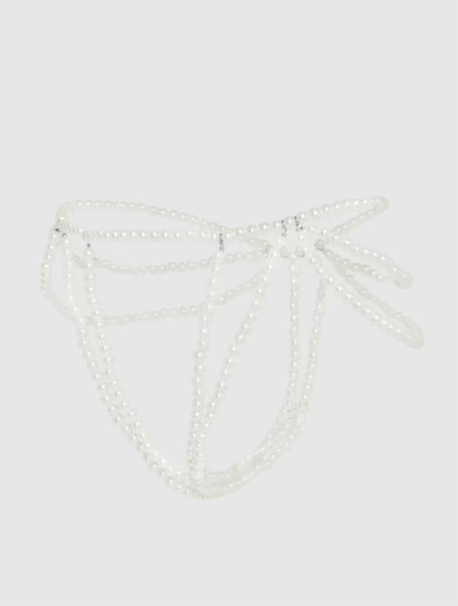 Pearl Draped Panty (White)