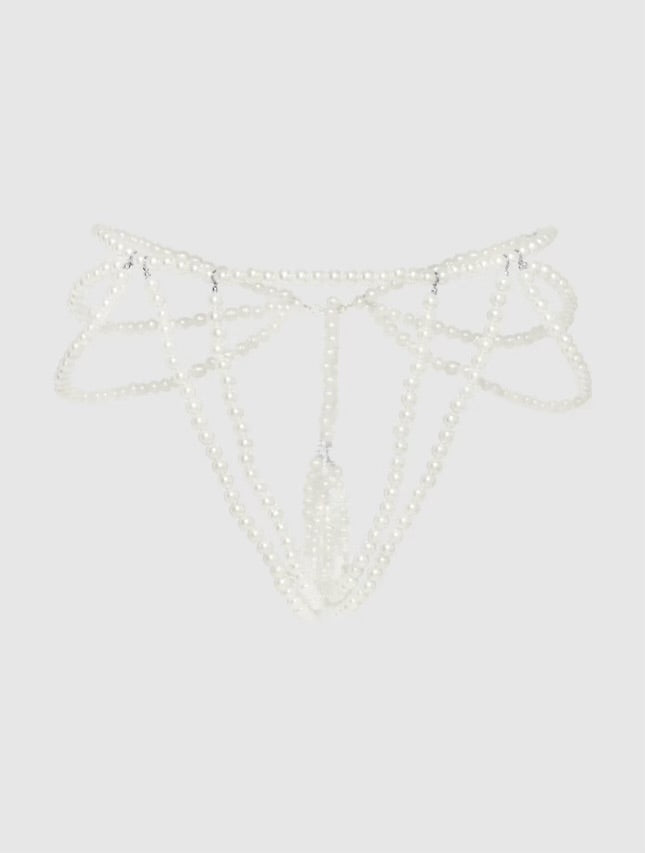 Pearl Draped Panty (White)