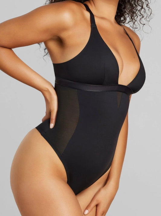 Black Sexy Smooth Shaping Bodysuit by Siella