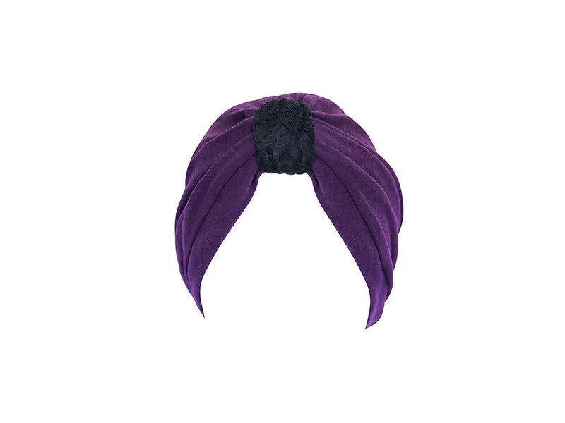 Deva Turban, Black/Orchid