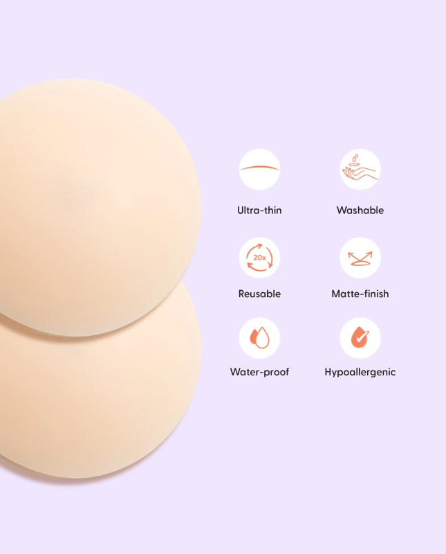 Bare It All Nipple Covers M - Reusable Round Silicone Nipple Covers Medium (Cups A & B)