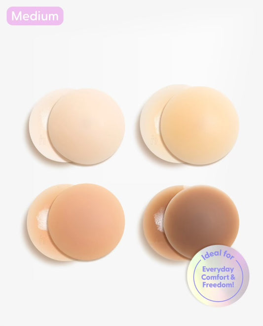 Bare It All Nipple Covers M - Reusable Round Silicone Nipple Covers Medium (Cups A & B)