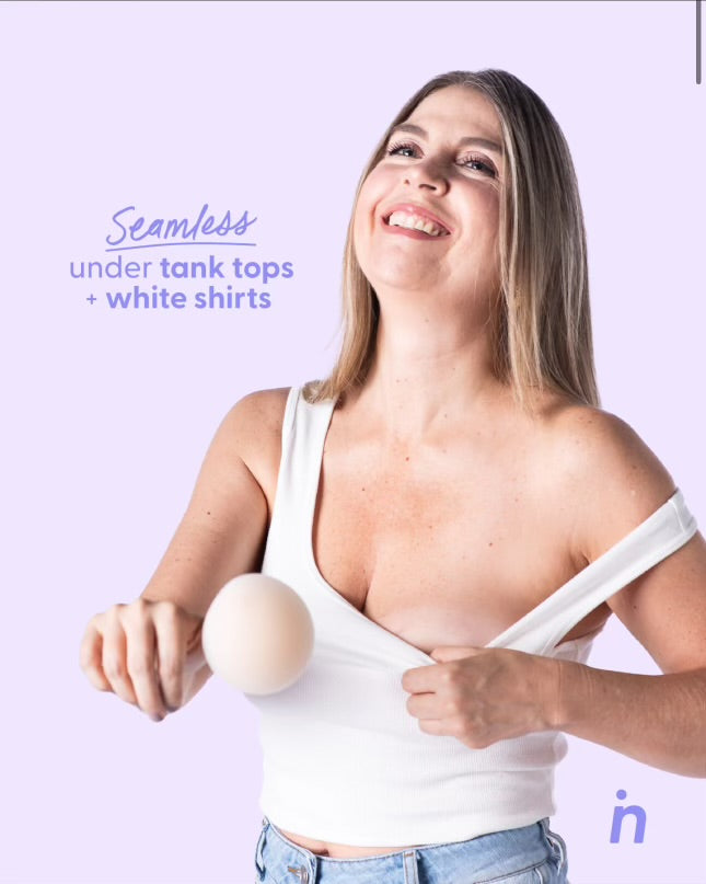 Bare It All Nipple Covers PLUS - Reusable Round Silicone Nipple Covers PLUS Size (Cups C & D)