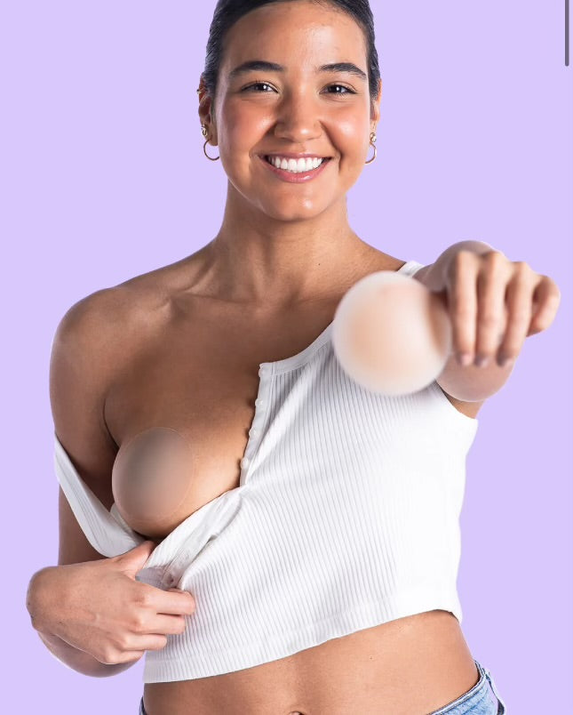 Bare It All Nipple Covers PLUS - Reusable Round Silicone Nipple Covers PLUS Size (Cups C & D)