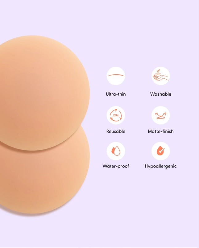 Bare It All Nipple Covers PLUS - Reusable Round Silicone Nipple Covers PLUS Size (Cups C & D)