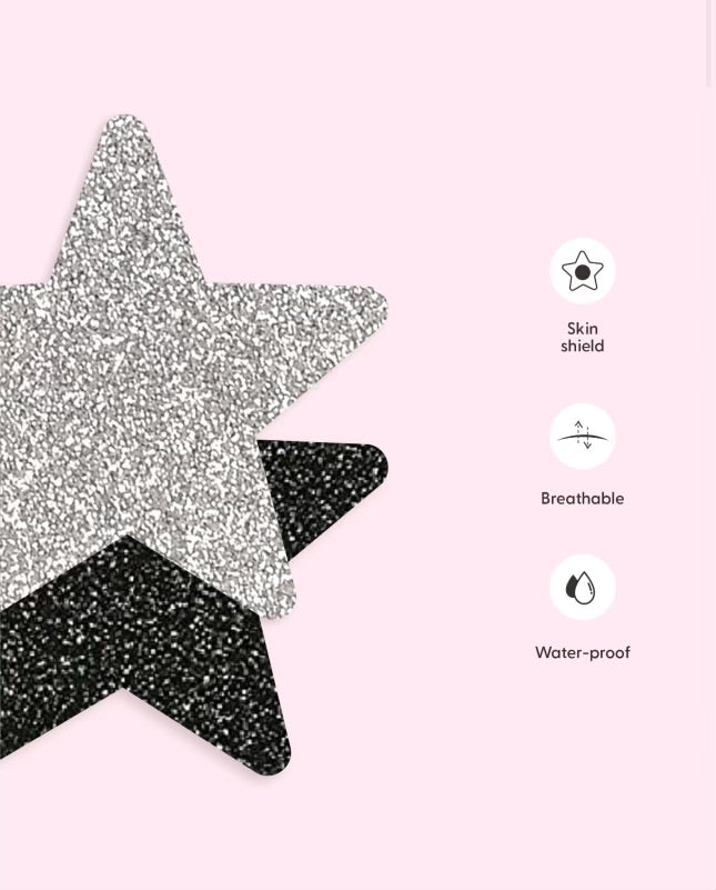 Star Of The Night - Single-Use Nipple Cover Stickers, 2 Pairs.